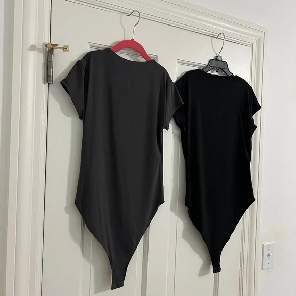 Zara bodysuits with cap sleeves size M black and slate grey - Picture 6 of 11